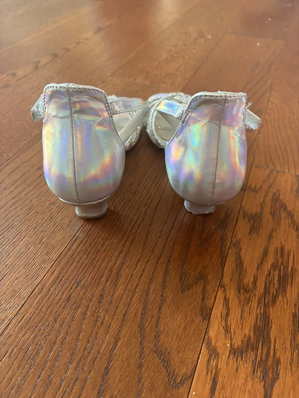 Dream Pairs Iridescent Silver Rhinestone Strappy Heels